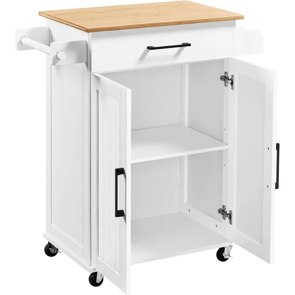 Kitchen Queen - Carrinho de Cozinha Branco com Prateleira