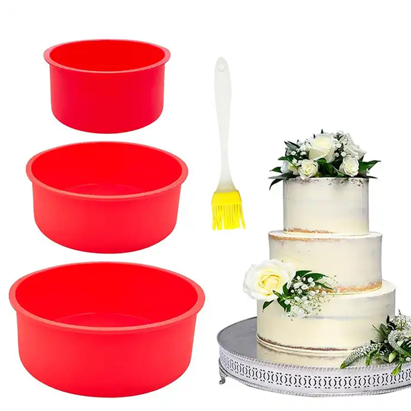 Springform Pan Set - Panela Redonda De Bolo De Silicone,
