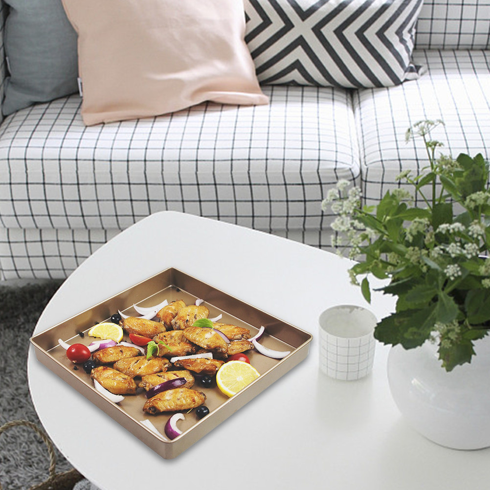 Kitchen Baking Tray - Assadeira Quadrada para Pizza Antiaderente, Alto