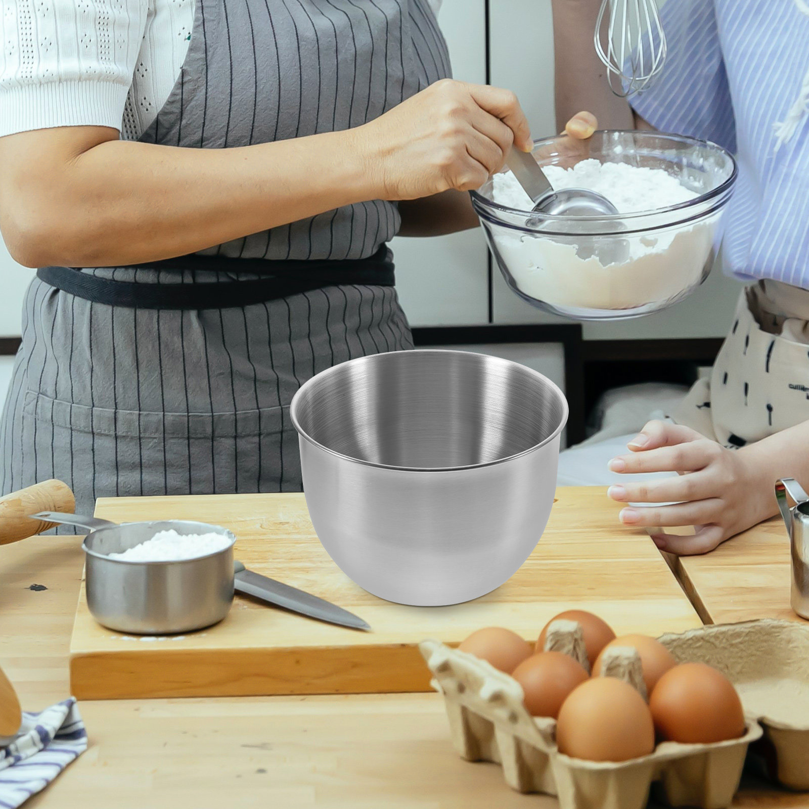 Kitchen Baking Storage - Tigela de Mistura Profunda em Aço