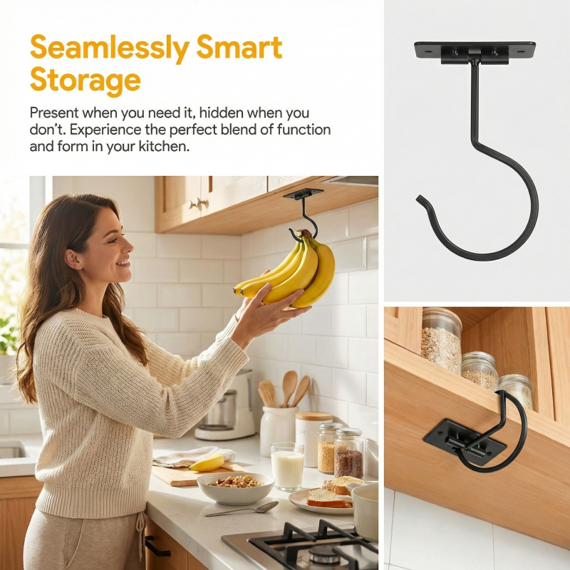 Gancho Adesivo de Metal Preto  - Kitchen Baking Storage avaliação e preço